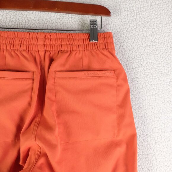 Outdoor Voices Pants Womens XS Orange Windbreaker Elastic Waist Pockets Athletic - Picture 4 of 10